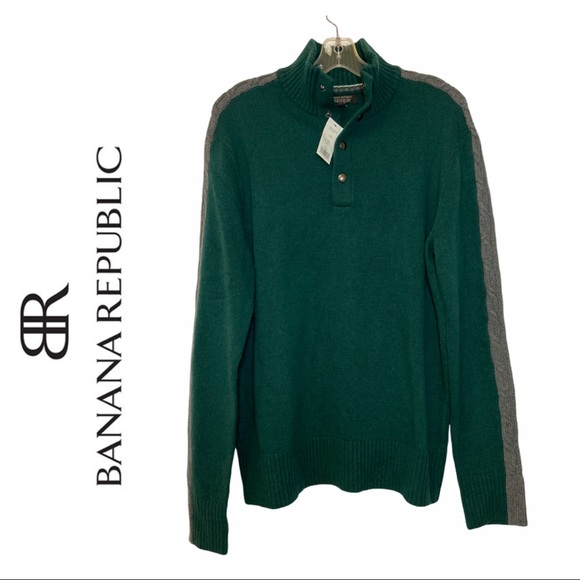 Banana Republic Green Merino Wool Blend Sweater